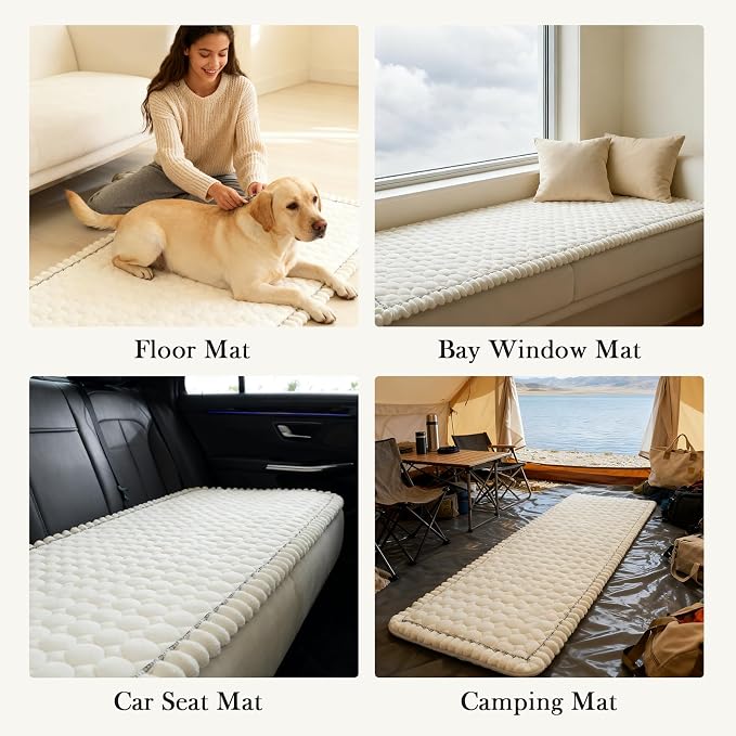Circular Grid Couch Cover for Dogs Washable - Non Slip Thick Soft Pet Sofa Protector for 3 Cushion Couch Large Silicone Particles Furniture Mat for Cats Sectional Slipcovers - Image 5