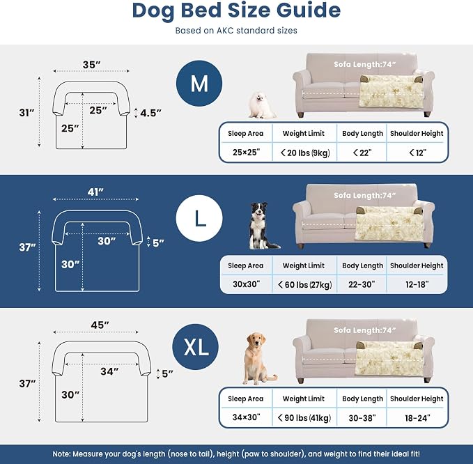 Calming Dog Couch Bed for Large Dogs, 41 x 37 inch Waterproof Removable Dogs Mat Couch Cover for Furniture Protector, Non-Slip Fluffy Pelsbarn Dog Bed for Couch, Sofa, Outdoor - Tie-Dye Khaki - Image 5