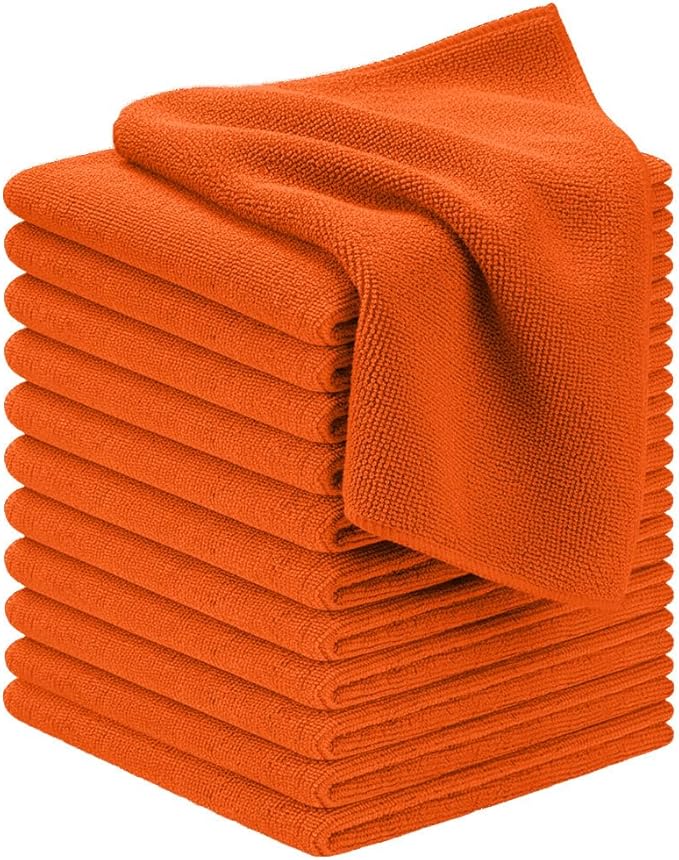 Avalon Towels Microfiber Cleaning Cloths (Value Pack of 12) - Size 12 x 12 Inches, Highly Absorbent Cleaning Rags, Lint Free, Reusable and Washable, Microfiber Towels for Cars by AvalonTowels