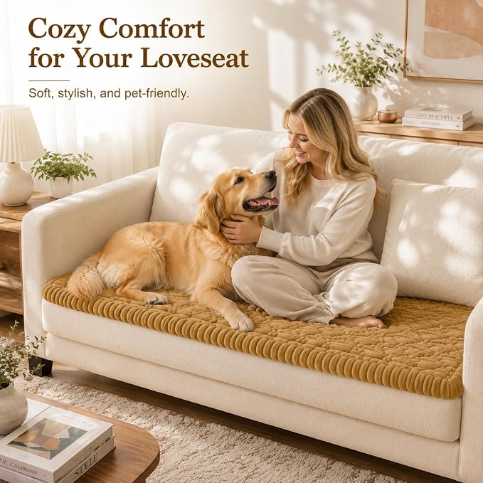 NILUOH Couch Cover for Dogs Washable, Non Slip Furniture Protector for Pet | Suitable for Leather & Fabric Loveseat/Small Couch, Prevents Pet Hair, Scratches & Stains, Pet Friendly, 27.6"x59" - Image 2