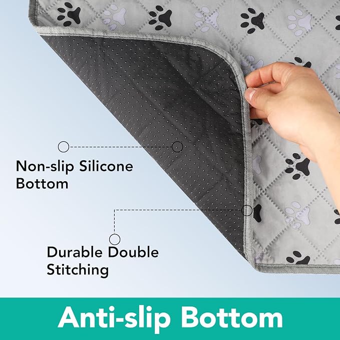 FUWERY Washable Pee Pads for Dogs ,34"X36", Thick Heavy Absorbency Reusable, Prevent Leakage, Non-Slip Pee Pads for Puppy Playpen,Potty Training, Grey, 2 Packs - Image 4