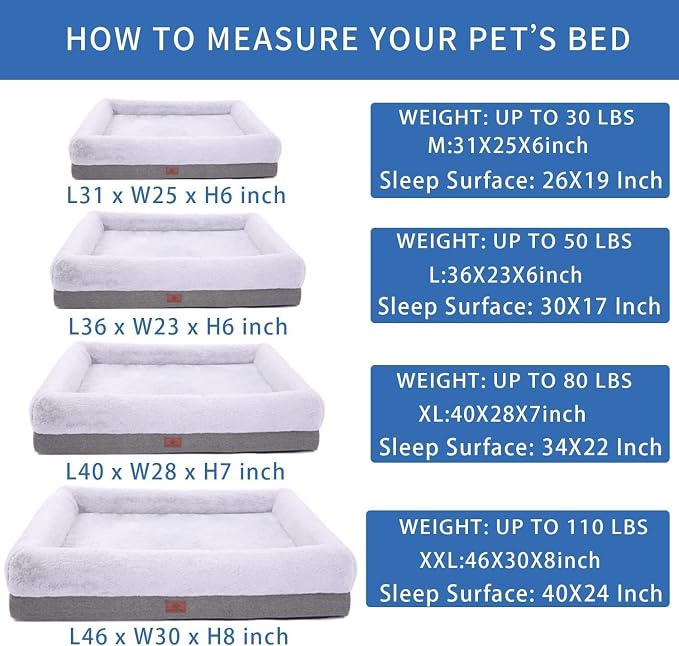WINDRACING Orthopedic Dog Bed for Large Dogs, Bolster Sides Dogs Sofa Bed with Removable Washable Cover & Non-Skid Bottom, Soft Pet Bed with Egg Foam Dog Couch for Sleeping, 36 x 23 Inch, Gray - Image 6