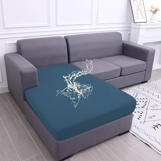 hyha Waterproof Sectional Couch Covers, Non Slip Sofa Cushion Covers | L Shape Sectional Fit, Stretch Jacquard Fabric, Elastic Bottom, Waterproof Protection (1 Piece for Chaise) by hyha