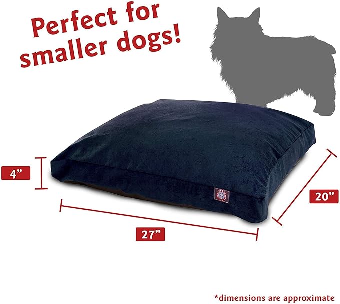 Majestic Pet Villa Rectangle Dog Bed Washable – Non Slip Comfy Pet Bed – Crate Bed with Removable Washable Cover – Kennel Bed for Sleeping, Polyester Fiber, Small, Navy - Image 4