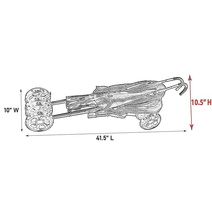 Pet Gear Travel Lite Plus Stroller, Compact, Easy Fold, No Assembly Required, Large Wheels for Cats and Dogs up to 15 pounds, New Black