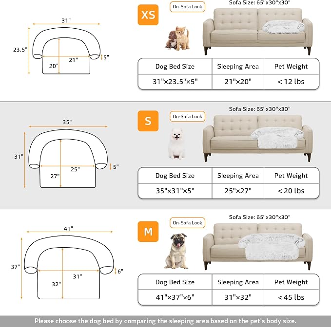 Calming Dog Bed Fluffy Plush Dog Mat for Furniture Protector with Removable Washable Cover for Large Medium Small Dogs and Cats (Small(35x31x5), Light Grey) - Image 5