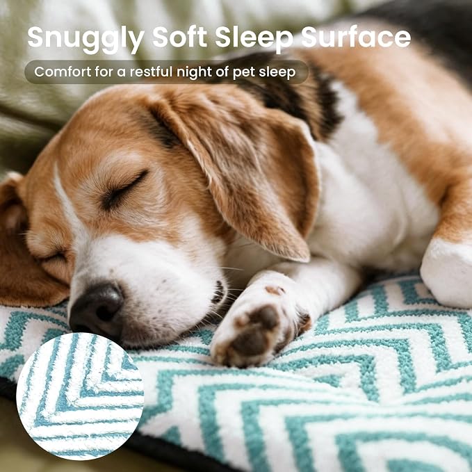 Mora Pets Washable Dog Crate Pad Soft Dog Kennel Bed Crate Mat for Small Medium Dogs, Puppies & Large Cats Flat Pet Bed with Anti-Slip Bottom for Cage & Carrier Sleeping Chevron Blue 30 x 19 - Image 2