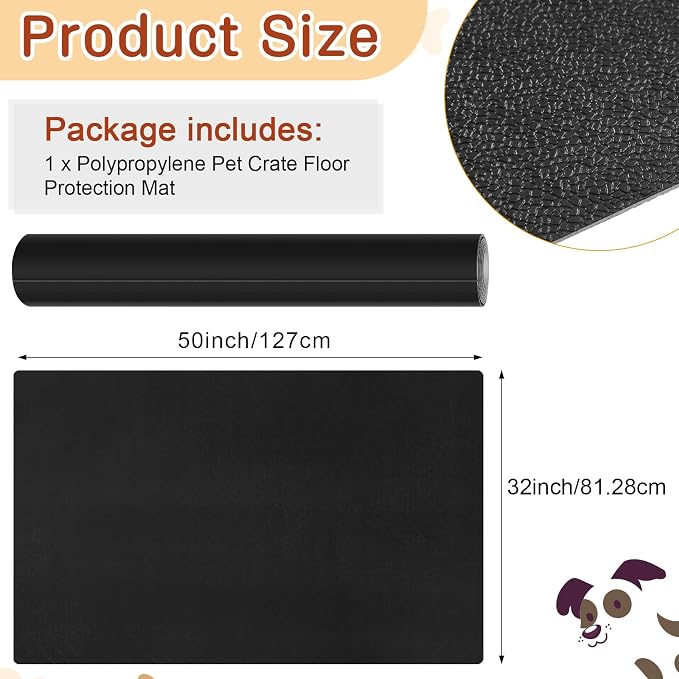 Drydiet PVC Pet Crate Floor Protection Mat 32" x 50" XXL Washable Floor Covering Reusable Waterproof Non Slip Rug Whelping Pad for Pet - Image 2