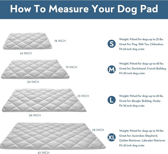 Dog Crate Pad 2 Pack, Soft Dog Crate Mat with Anti-Slip Bottom, Grey | Fits 24 Inch Crate, Machine Washable, Kennel Pad, 24” x 18” - Image 5