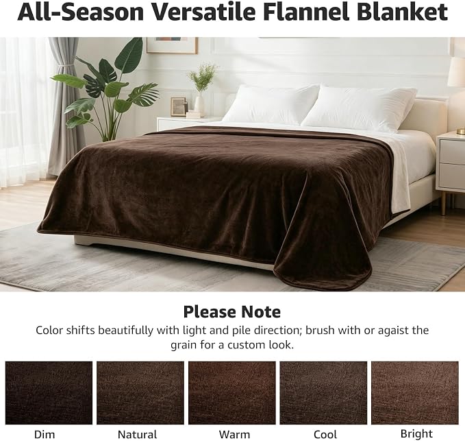 LOOBANI Waterproof Pet Blanket for Couch, Throw Size 50"x60", Coffee | Double-Side Liquid Proof Cozy Flannel, Reversible, Stain-Proof Couch Cover for Small Medium Dogs Bed Crate Furniture - Image 7
