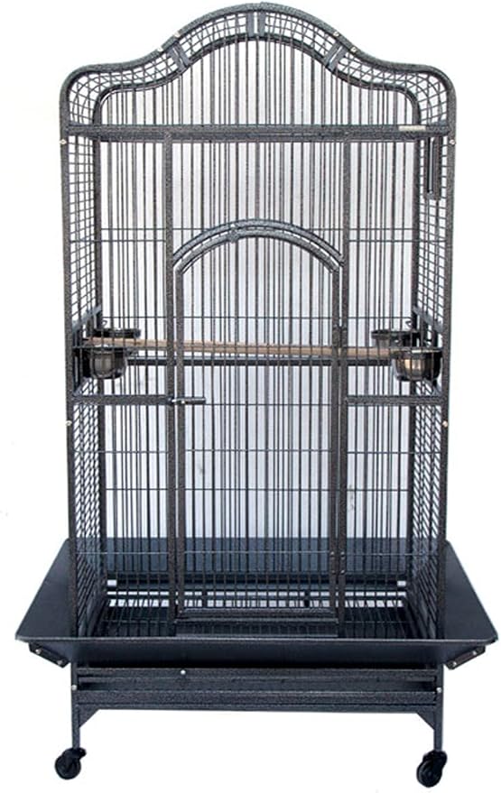 Extra Large Wrought Iron Open/Close Play Top Bird Parrot Cage, Include Metal Seed Guard Solid Metal Feeder Nest Doors Overall Dimensions: 35.25" Wx29.5 Lx62 H(with Seed Skirt) - Image 3