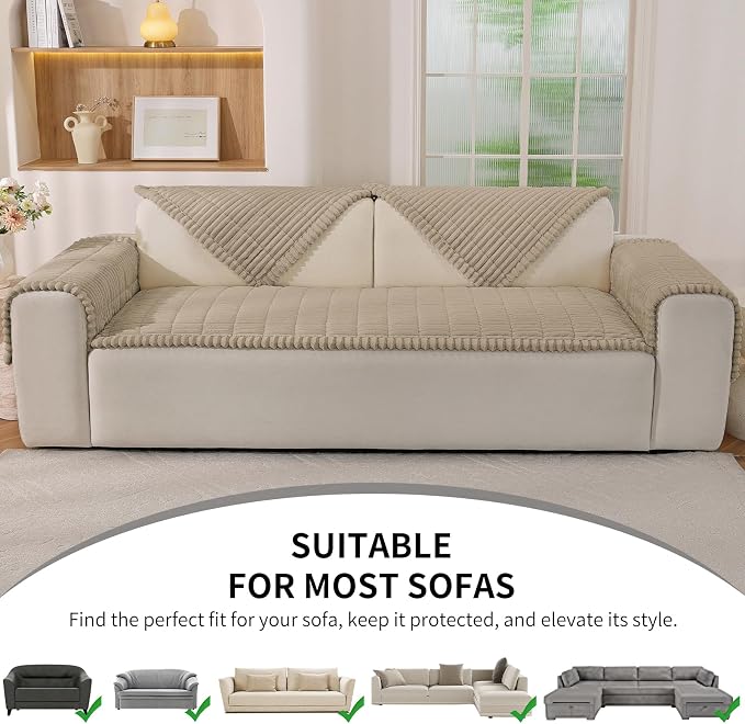Couch Cover for Dogs,Washable Non-Slip Pet Friendly Sofa Protector | Thick Flannel Sofa Cover,Nonslip, Washable,Anti-Pilling,Pet Friendly,for Dogs & Cats,Cozy Protect Against Fur,27.6" x 27.6" - Image 6