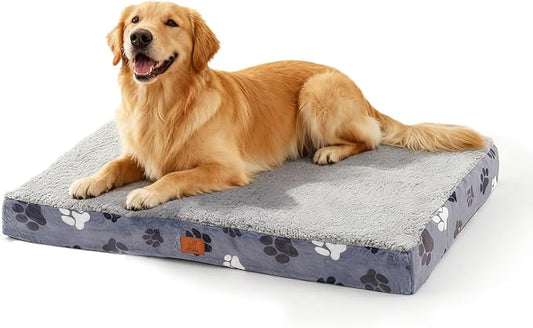 35"x22" Orthopedic Dog Bed for Crate Sherpa Pet Bed, Dark Grey | Egg Crate Support, Waterproof Dog Bed, Machine Washable Removable Cover, Soft Sherpa Dog Crate Bed, Anti Slip Bottom by CAPTSNOOZE