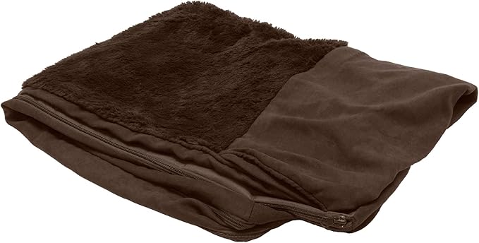 Furhaven Replacement Dog Bed Cover Plush & Suede Sofa-Style, Machine Washable - Espresso, Jumbo Plus (XX-Large) by FurHaven