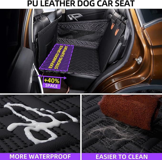 TKYZ Large Dog Car Seat,Back Seat Extender for Dogs,Hard Bottom Seat Cover - Image 3