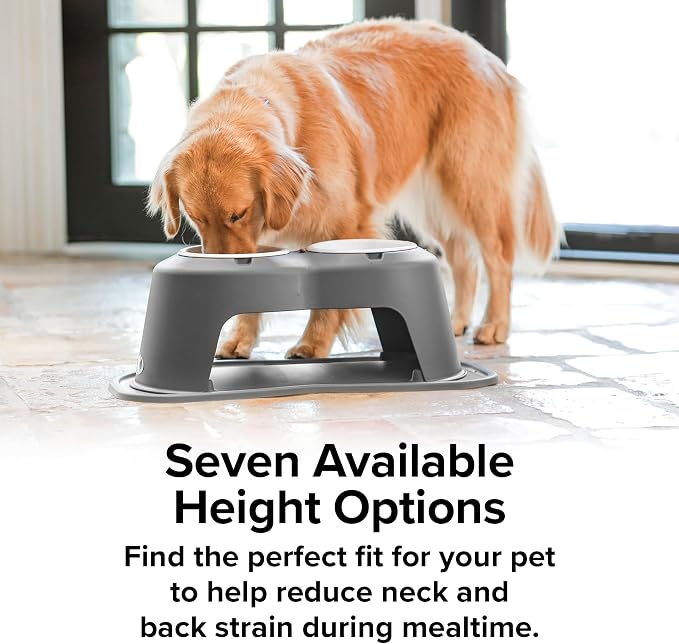 WeatherTech Double High Pet Feeding System w/Plastic Dog/Cat Bowls - 8" High Stand Dark Grey (PDHC3208DGDG) - Image 8