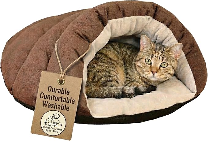 SPOT Sleep Zone Cuddle Cave Pet Bed | Soft, Plush Interior for Cats and Small Dog Breeds | Attractive and Durable Faux Suede Exterior | Machine Washable | Pet Safe by SPOT