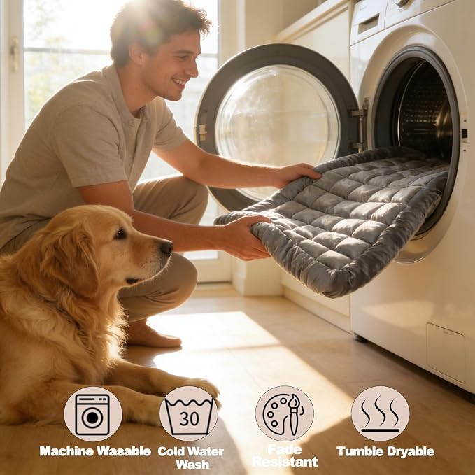 Dog Car Seat Cover for Back Seat, Sliver Gray Flannel Pet Bed Mat, Non-Slip Waterproof Bottom, Washable Dog Bed & Seat Protector for Cars SUVs Trucks, Fits Backseat Extenders - Image 5