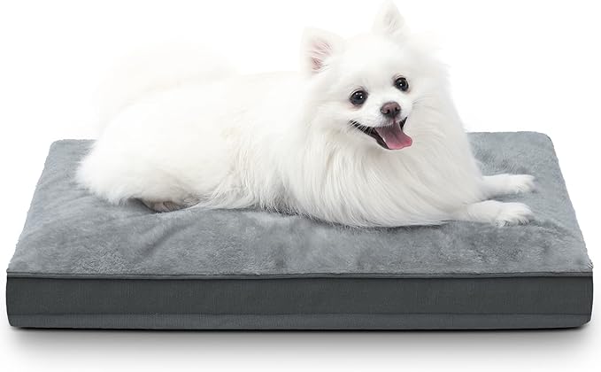 NUPIDA Waterproof Small Dog Bed for Crate with Washable Cover, 23x17, Grey | Cat Puppy Bed, TPU Waterproof Layer, Soft Plush Surface, Durable Oxford fabric, Non-Slip Bottom, For Small Breeds ≤20lbs by NUPIDAPet%E2%80%99sHome