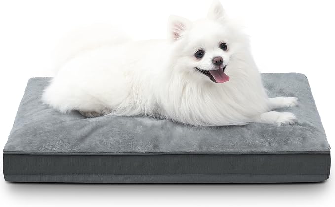 NUPIDA Waterproof Small Dog Bed for Crate with Washable Cover, 23x17, Grey | Cat Puppy Bed, TPU Waterproof Layer, Soft Plush Surface, Durable Oxford fabric, Non-Slip Bottom, For Small Breeds ≤20lbs by NUPIDAPet%E2%80%99sHome