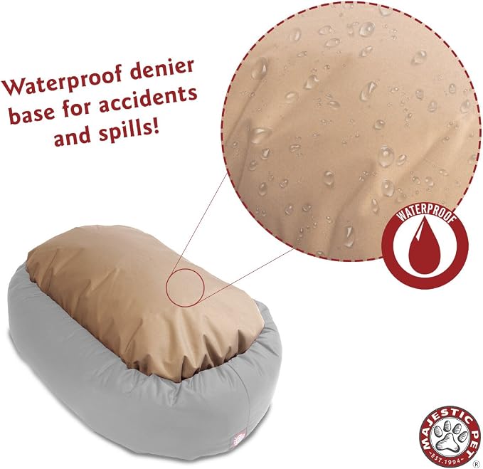 Majestic Pet 40 Inch Suede Calming Dog Bed Washable 40x29x9 (Inch) – Cozy Soft Round Donut Dog Bed with Spine Support for Dogs to Rest Their Head - Pet Bed Large – Rust - Image 5