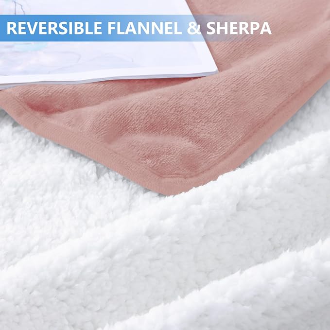 Smiry Waterproof Dog Bed Blanket, Leakproof Pet Throw Blanket for Bed Couch Sofa, Reversible Sherpa Fleece Furniture Protector Cover for Small Medium Large Dogs Cats (Dusty Pink, 50x60 inches) - Image 9