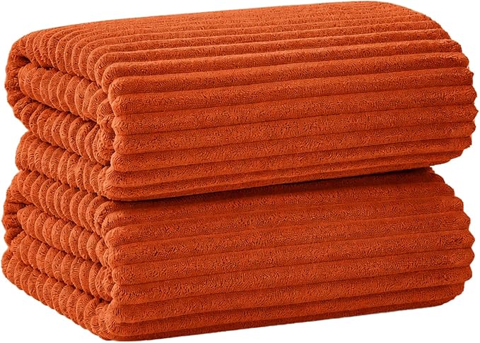 2 Piece Bath Sheets, 40"x80" Bath Towels, Burnt Orange | Extra-large size, Quick dry, Highly Absorbent, Lint Free，shower towels for bathroom gym spa，Big and Tall users by NALIVO