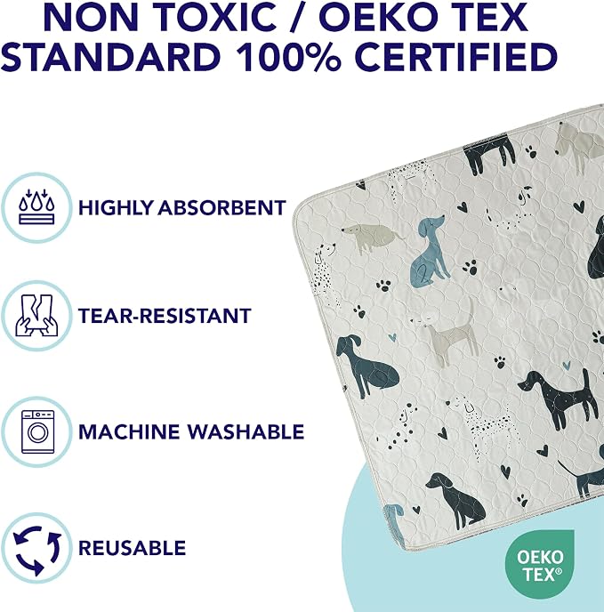 PUPIBOO Washable Pee Pads for Dogs and Cats - Super Absorbent Reusable Puppy Training Pads - 100% Waterproof, Leak-Proof & Non-Slip Whelping Pads for Pet Housebreaking - Image 3