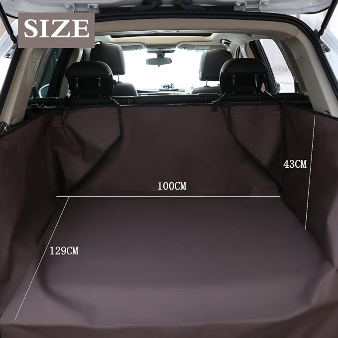 Dog Cargo Liner Cover - Car Boot Liner Protector Waterproof - Pet Seat Cover Floor Mat Nonslip Universal for Car SUV Truck Jeeps Vans Brown - Image 2