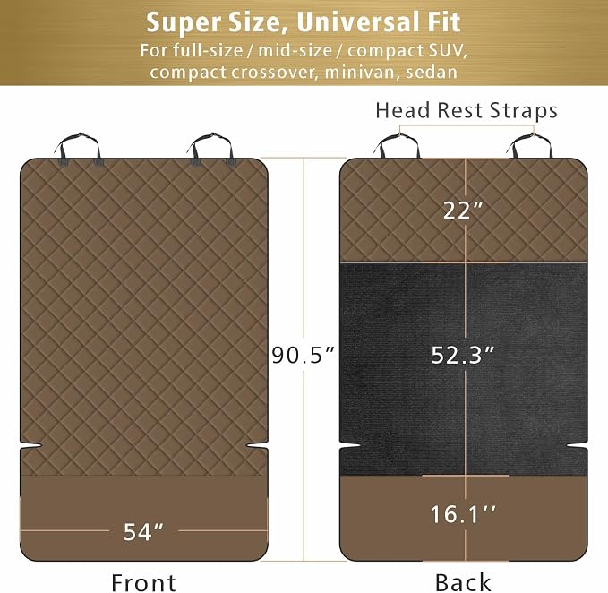 F-color SUV Cargo Liner for Dogs - Heavy Duty Cargo Cover for Mid-Size SUVs | Water Resistant, Bumper Flap, Non-Slip Mat, Car Trunk Dog Car Seat Cover Prevents Scratches Pet Hair Mud Dirt for Sedans Vans - Image 2
