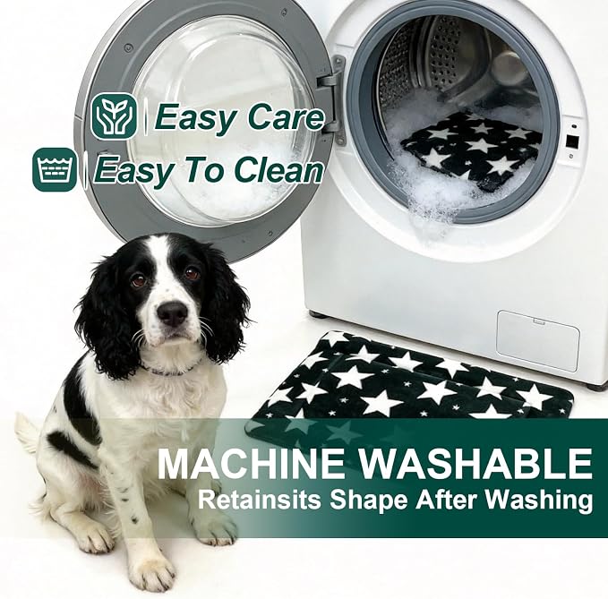 Washable Dog Bed Mat with Anti-Slip Bottom, Deluxe Plush Memory Foam Crate Pad & Waterproof Outdoor Kennel Mat for Dogs & Cats-Durable Crates Beds, Large Medium Small Puppy Size24 x 18",Green - Image 5