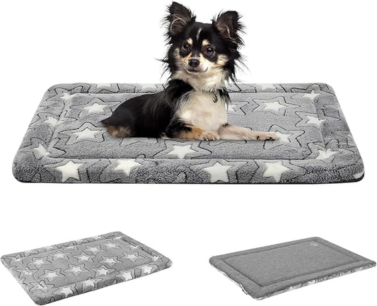 EMPSIGN Dog Crate Pad for 24"x18" Dog Crate, Star Pattern/Grey | Reversible Kennel Mat (Cool & Warm), Machine Washable, Cozy Star Pattern Sleeping Pad, All-Season Pet Bed by EMPSIGN