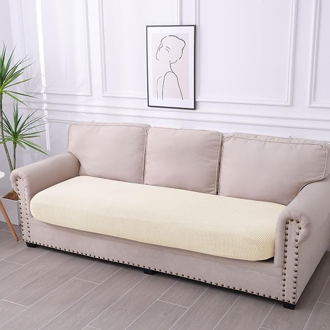 hyha Waterproof Couch Cushion Covers for Pets, Non Slip Sofa Seat Cover | Stretch Jacquard Fabric, Elastic Bottom, Non Slip Fit, Waterproof Protection, Pet Hair Protection (1 Piece for Large) - Image 2