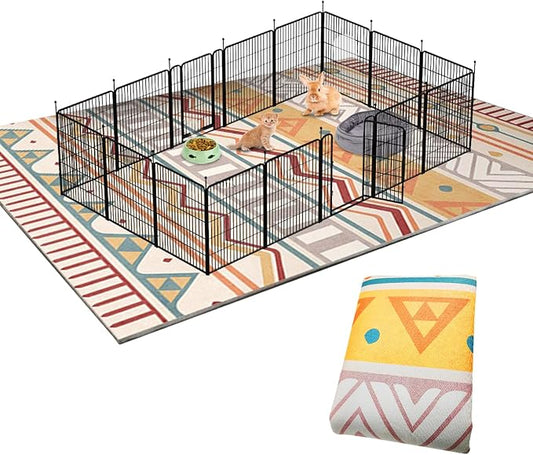 BNOSDM 79" X 55" Large Bunny Cage Liner Washable Pads for Rabbit Reusable Floor Mat for Rabbits Anti Slip Rug for Bunnies Pet Carpet for Chinchillas Cats Guinea Pigs Ferrets Dogs by BNOSDM
