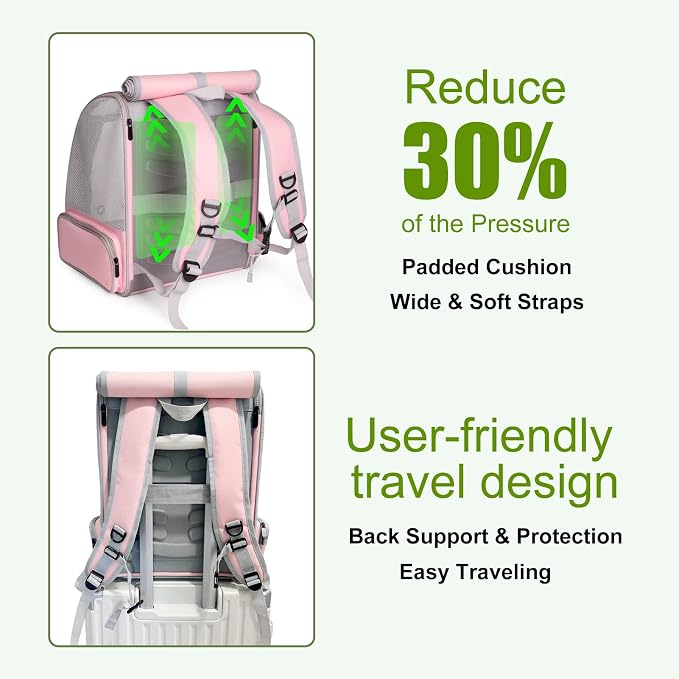 Parrot Carrier Backpack with Front Zipper Opening, Bird Travel Carrier Cage with Standing Perches and Metal Tray, Breathable Portable Transport Bag for Parakeet, Budgie, Conure, Cockatiel, Parrot - Image 6