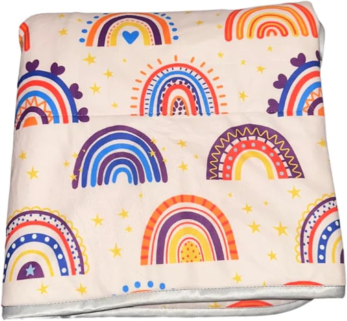 Tater Pets Guinea Pig Fleece Cage Liner - Tidy Mat - Lap Pad - Corner Pad - Absorbent - Machine Washable - for Guinea Pigs and Hedgehogs (1x2 C&C (14"x 28"), Rainbows) - Image 2