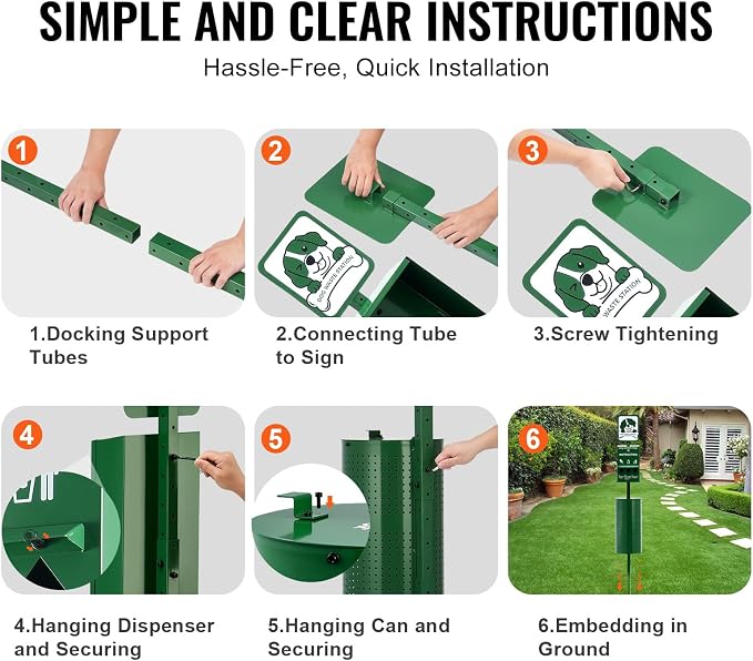 VEVOR Dog Waste Station, 11.5 Gallon Pet Waste Station with Lockable Bag Dispenser, 50 Can Liners & 600 Waste Bags, Outdoor Pet Poop Station for Apartments, Parks, Backyard, Dog Waste Disposal System - Image 5