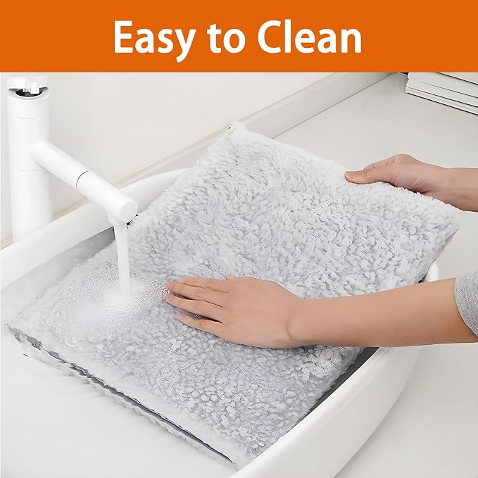 Loyareal Cat Houses for Indoor Cats - Large Cat Bed Cave with Scratch Pad and Fluffy Ball, Foldable Cat Condo Hideaway with Reversible Cushion for Multi Small Pet, Light Grey - Image 6