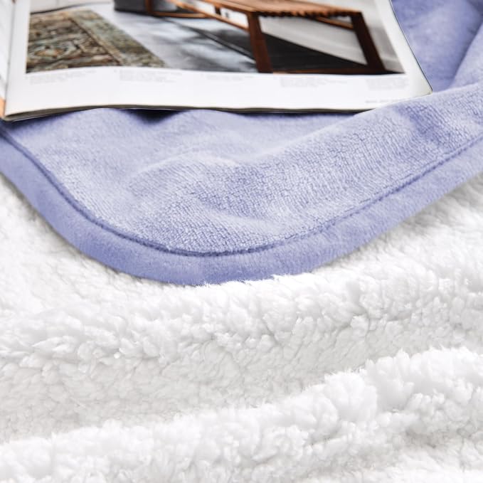 Waterproof Blanket for Bed Couch Sofa, Soft Liquid Pee Proof Pet Blanket for Dog Puppy Cat, Reversible Sherpa Fleece Furniture Protector (Lilac, 50x60 inches) - Image 6