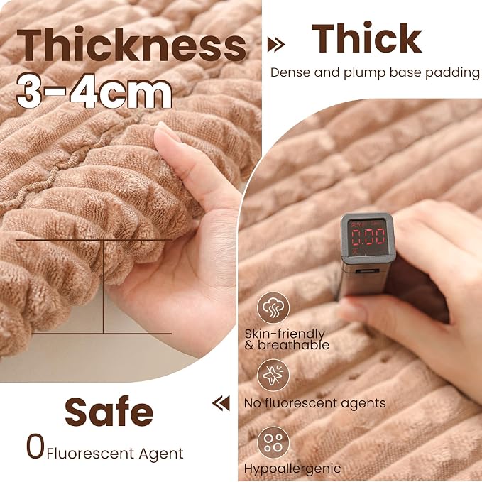 Couch Cover for Dogs Washable, Non-Slip Pet Couch Covers for Sofa, Fuzzy Dog Couch Cover Blanket Thick, Soft, Plush for Furniture Protector (Coffee, 27.6" x 47.2"/70 x 120cm) - Image 3