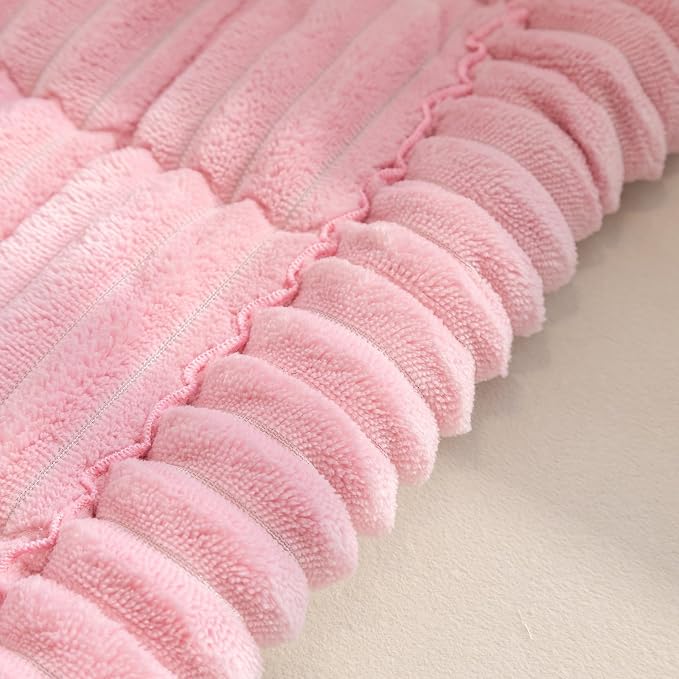 vctops Striped Couch Cover Super Soft Corduroy Sectional Sofa Cover Washable Non Slip Sofa Slipcover Furniture Protector for Kid Dog Pet,1 Piece (Pink,27"x82") - Image 6