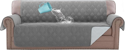 H.VERSAILTEX Sofa Cover 100% Waterproof Slipcover Furniture Protector, Washable Couch Cover with Non-Skid Backing and Elastic Straps for Kids, Dogs, Pets(Sofa, Dove Grey) by HVERSAILTEX
