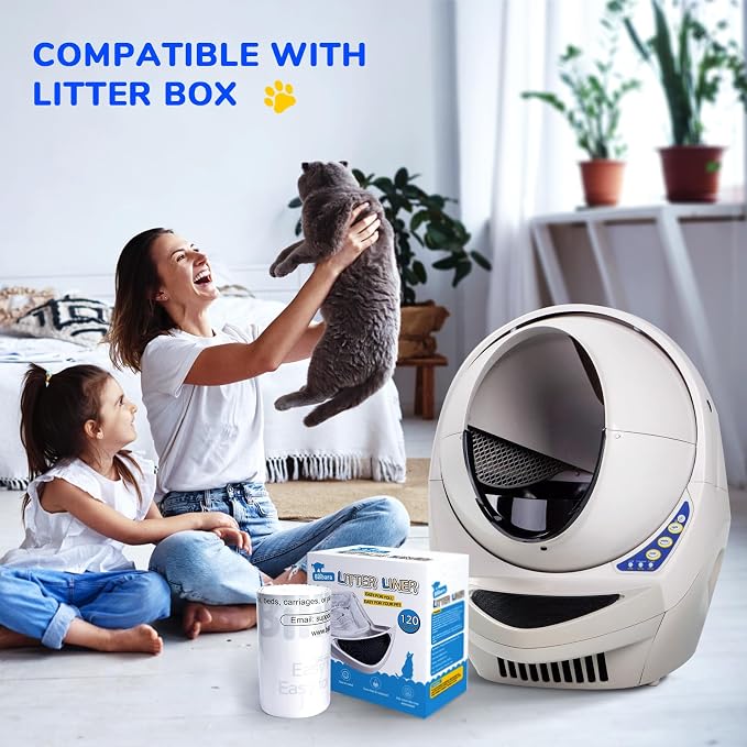 Litter Box Liner Bag Compatible with Cat litter Box Robots 3 and 4, 120 Pack - Extra Thick Waste Bags for Self-Cleaning Pet Kitty Litter Box Drawer Liners, 9-11 Gallons Kitchen Trash Bags - Image 2