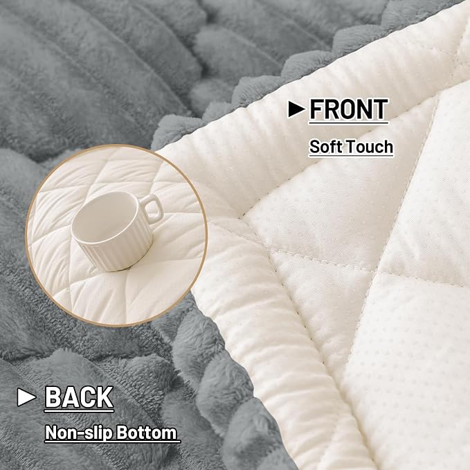 Smiry Couch Cover for Dogs Washable, Non Slip Fuzzy Pet Sofa Protector | Soft Thick Furniture Cover for Sofa, Loveseat and Sectional, Scratch & Pet Hair Resistant (Grey, 27.6" x 47") - Image 5