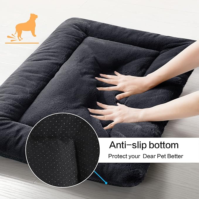 Dog Crate Pad Washable Dog Bed for Crate Medium Cozy Mat 36-Inch Dark Gray | Ultra Soft Kennel Pad,Anti-Slip Bottom,Fits for Most Metal Crates,Comfortable Sleeping Pet Mat - Image 6