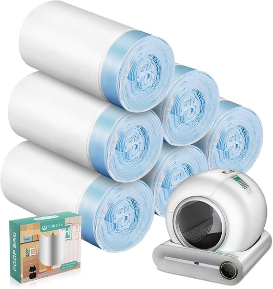 80 Count Waste Bags for Self-Cleaning Cat Litter Box, Cat Litter Box Liners | Replacement Extra Large 4 Rolls Drawstring Trash Bags for Automatic Litter, 20 x 18 Inches（4 Packs/80 Counts） by DuckSky