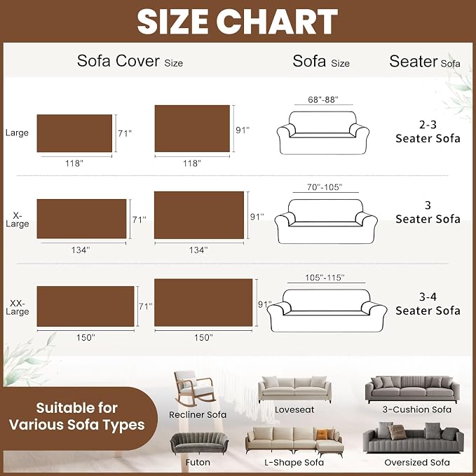 ROOMLIFE Dark Brown Couch Cover 3 Cushion Sofa, Washable Non Slip Furniture Sofa Protector Cover, Soft Chenille Sofa Slipcovers Sectional L Shape Dogs Couch Cover Throw Blanket with Tassels71''X150'' - Image 7