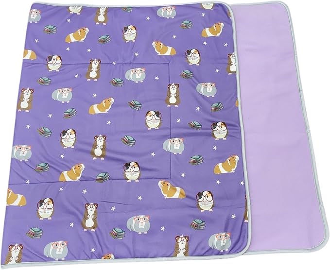 Tater Pets Guinea Pig Fleece Cage Liner - Tidy Mat - Lap Pad - Corner Pad - Absorbent - Machine Washable - for Guinea Pigs and Hedgehogs (30"x18", Smart Piggies) by TaterPets