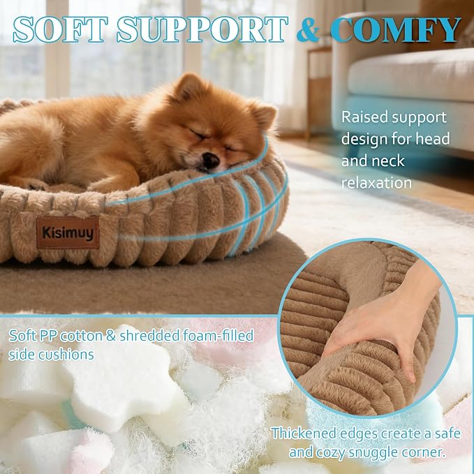 Orthopedic Dog Bed, Hip & Joint Support Dog Crate Pad for Puppy | 25L x 21W x 4H, Egg-Crate Memory Foam, Washable Cover, Low Front Entry, Non-Slip Bottom, Small Dogs, Brown - Image 3