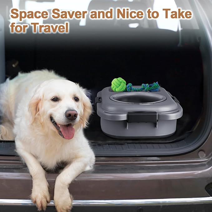 Dog Food Storage Container，2 Pack 25 lbs Airtight Collapsible Cat Food Storage Container with Attachable Wheels, Portable Handle, Dog Food Scoop for Dog Cat Bird Pet Dry Food Storage Bin Large - Image 6